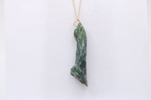 Load image into Gallery viewer, Antique Hand Carved Jade Bamboo 18K Yellow Gold Pendant
