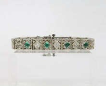 Load image into Gallery viewer, Art Deco Diamond 14K White Gold Diamonds Ladies Bracelet
