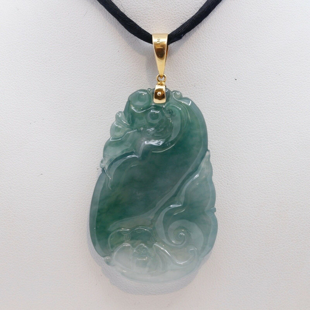 Vintage Jade 14K Yellow Gold Pendant