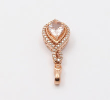 Load image into Gallery viewer, The Beautiful 10K Rose Gold Pear Shape Pink Quartz and Diamond Pendant, Necklace
