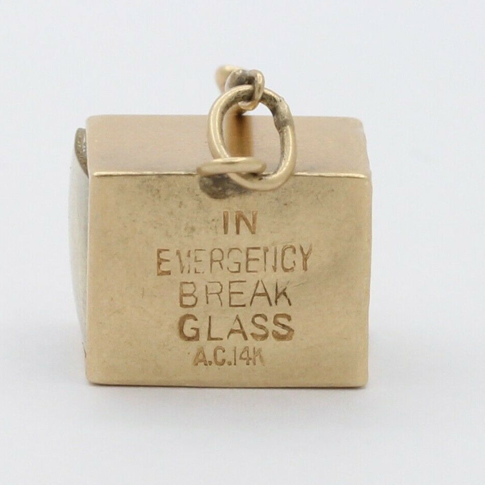 Vintage 14K Yellow Gold Emergency Money Charm