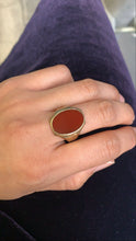 Load image into Gallery viewer, Art Deco Carnelian Intaglio Signet 10K Yellow Gold Unisex Ring
