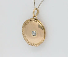 Load image into Gallery viewer, Victorian 10K Yellow Gold Diamond Memorial Locket
