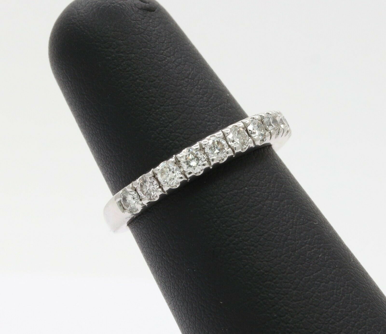 Vintage 14K White Gold Half Eternity Wedding Band