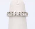 Vintage 14K White Gold Diamond Half Eternity Band.