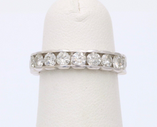 Load image into Gallery viewer, Vintage 14K White Gold Diamond Half Eternity Band.
