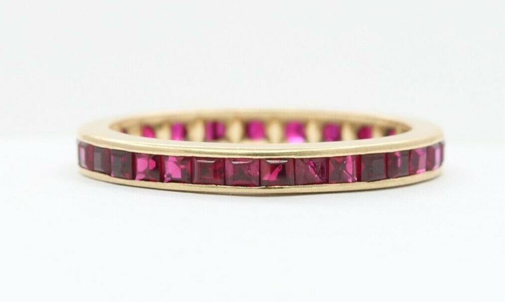 Vintage 14K Yellow Gold Ruby Eternity Band