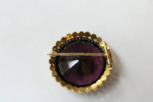 Load image into Gallery viewer, Victorian 18K Yellow Gold Amethyst Seed Pearls Brooch Earrings Set
