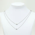Vintage 18k White Gold Diamond Stackable Necklace
