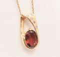 Elegant Tourmaline Diamonds 14K Yellow Gold Pendant and Chain