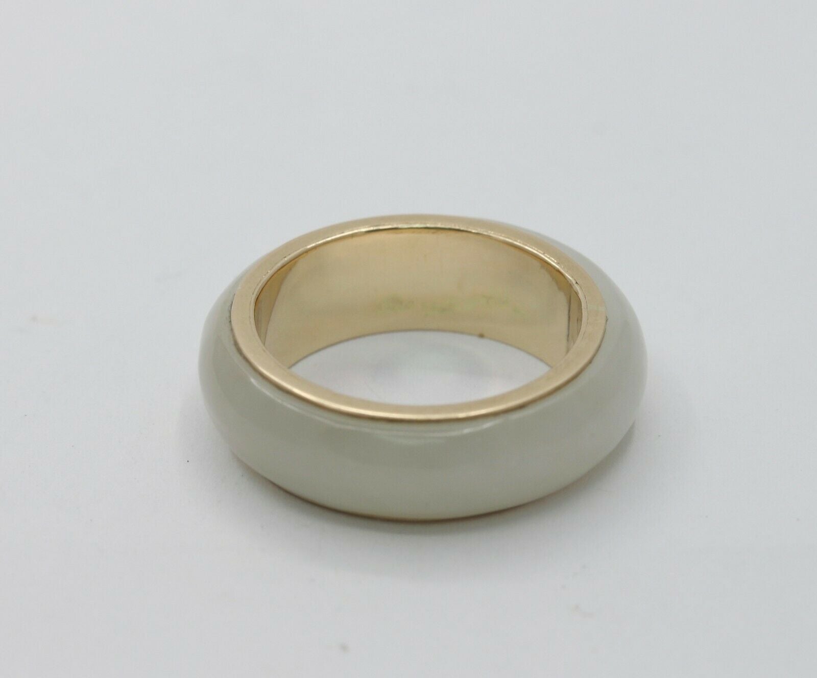 Vintage 14K Yellow Gold Jade Band