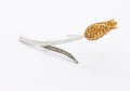 Vintage Ladies Tulip 18K White Gold Diamonds Yellow Sapphires Brooch Pin
