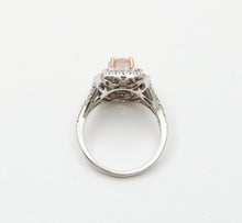 Load image into Gallery viewer, Vintage Morganite Diamonds 10K White Gold Ring
