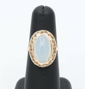 Vintage Ladies Large Cabochon Moonstone 14K Yellow Gold Ring