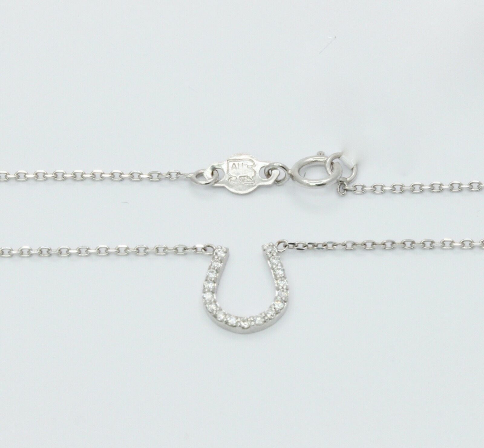 Lucky Horseshoe 18K White Gold Diamonds Necklace Pendant