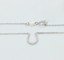 Load image into Gallery viewer, Lucky Horseshoe 18K White Gold Diamonds Necklace Pendant
