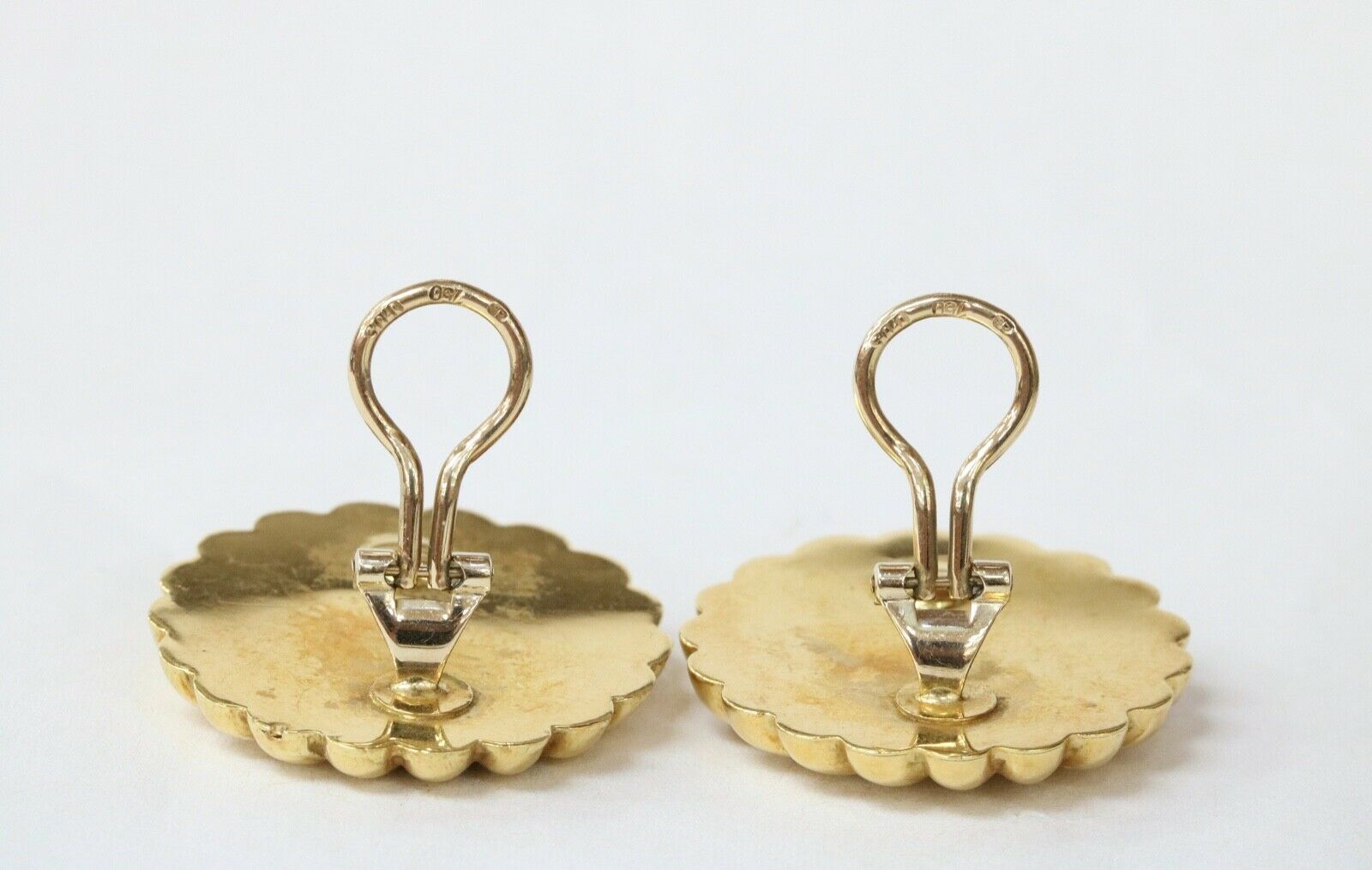 Vintage Diamonds 18K Yellow White Gold Chrysanthemum Flower Earrings