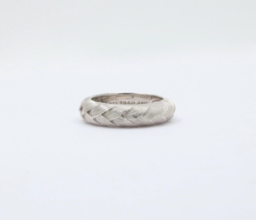 Vintage Judith Ripka Weave 925 Sterling Silver Ring Band