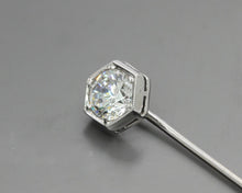 Load image into Gallery viewer, Art Deco 14K White Gold Limestone Stick Pin
