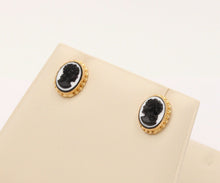 Load image into Gallery viewer, Vintage Victorian Revival Cameo 14K Yellow Gold Earrings
