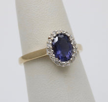 Load image into Gallery viewer, English 10K Yellow Gold Tanzanite &amp; Diamond Ring
