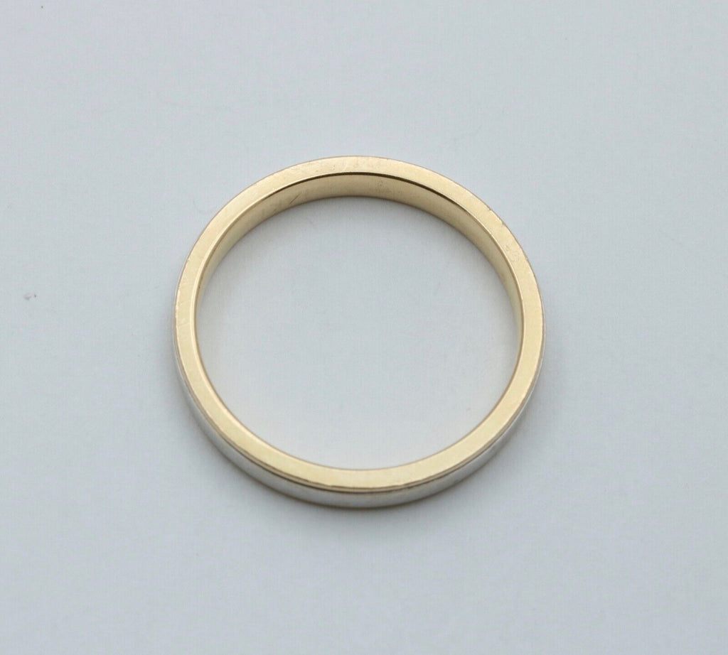 Art Deco Style Men's 14K Yellow White Gold Wedding Band
