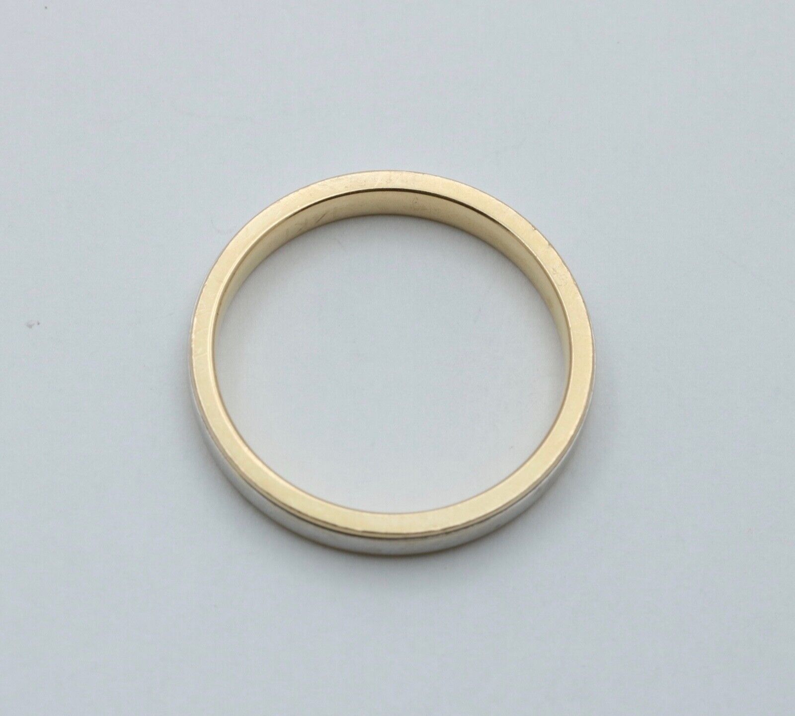 Art Deco Style Men's 14K Yellow White Gold Wedding Band