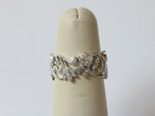 Load image into Gallery viewer, Beautiful Ladies Floral Filagree Diamonds 18K White Gold Ring
