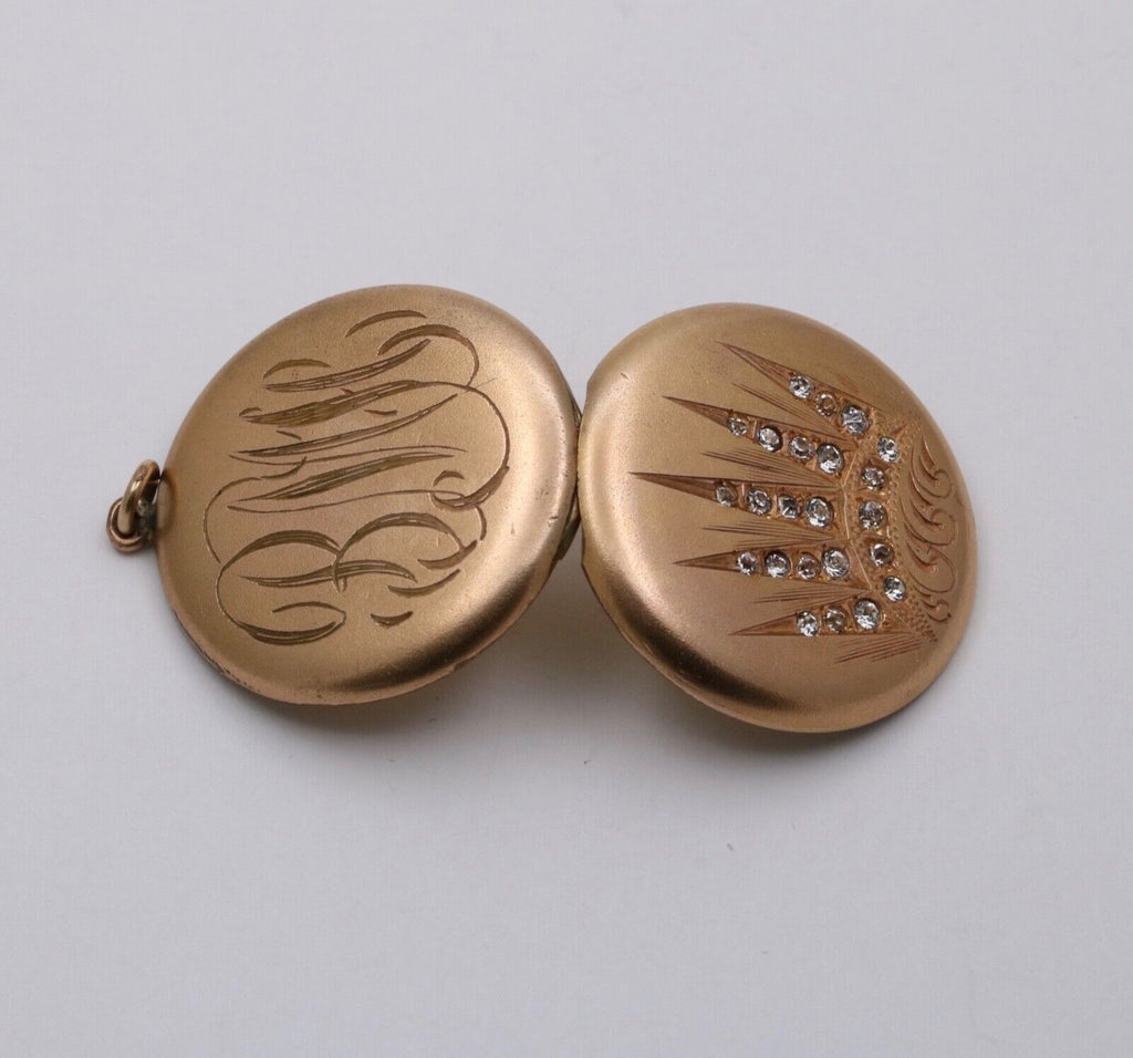 Antique VIctorian Gold Filled Paste Locket Pendant