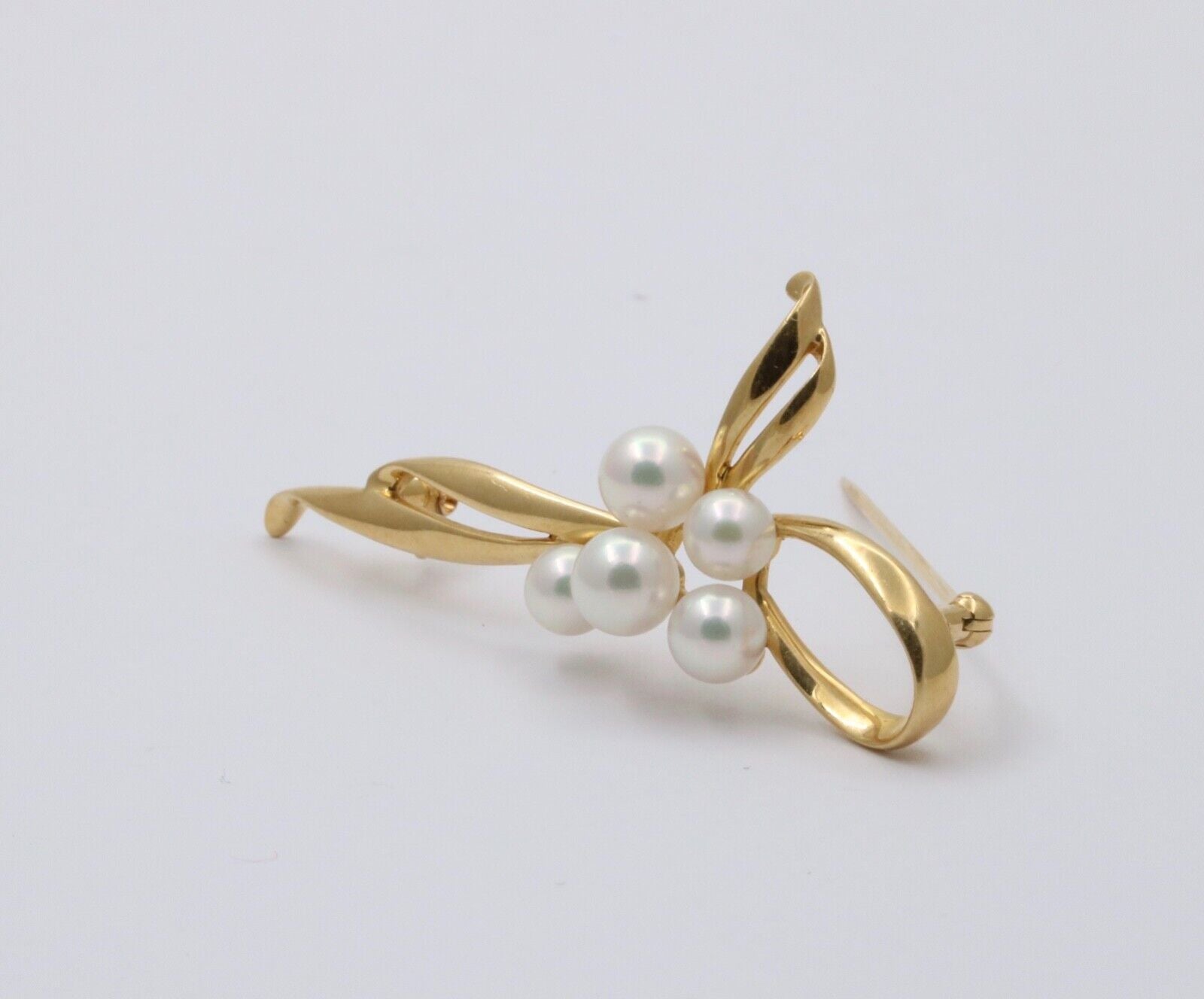 Vintage Mikimoto Cultured Pearl Bow Brooch, Pin