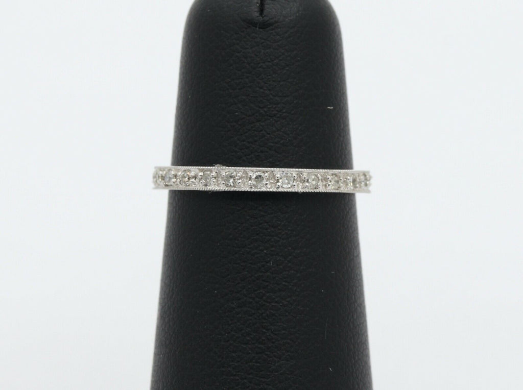 Ladies 18K White Gold Diamonds Stacking Eternity Band