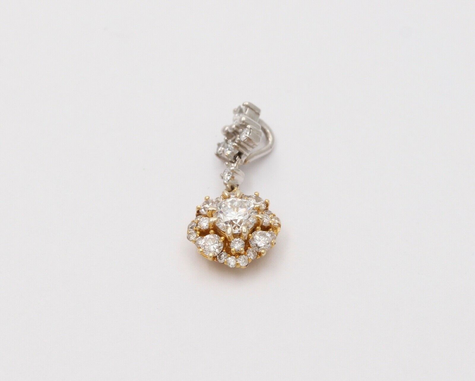 Beautiful Vintage Diamonds 14K Yellow White Gold Pendant