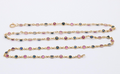 Vintage 14K Yellow Gold Ruby And Sapphire By The Yard Necklace. Station Necklace