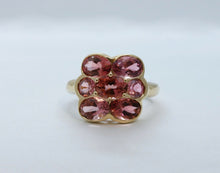 Load image into Gallery viewer, Vintage Pink Tourmaline Flower 14K Yellow Gold
