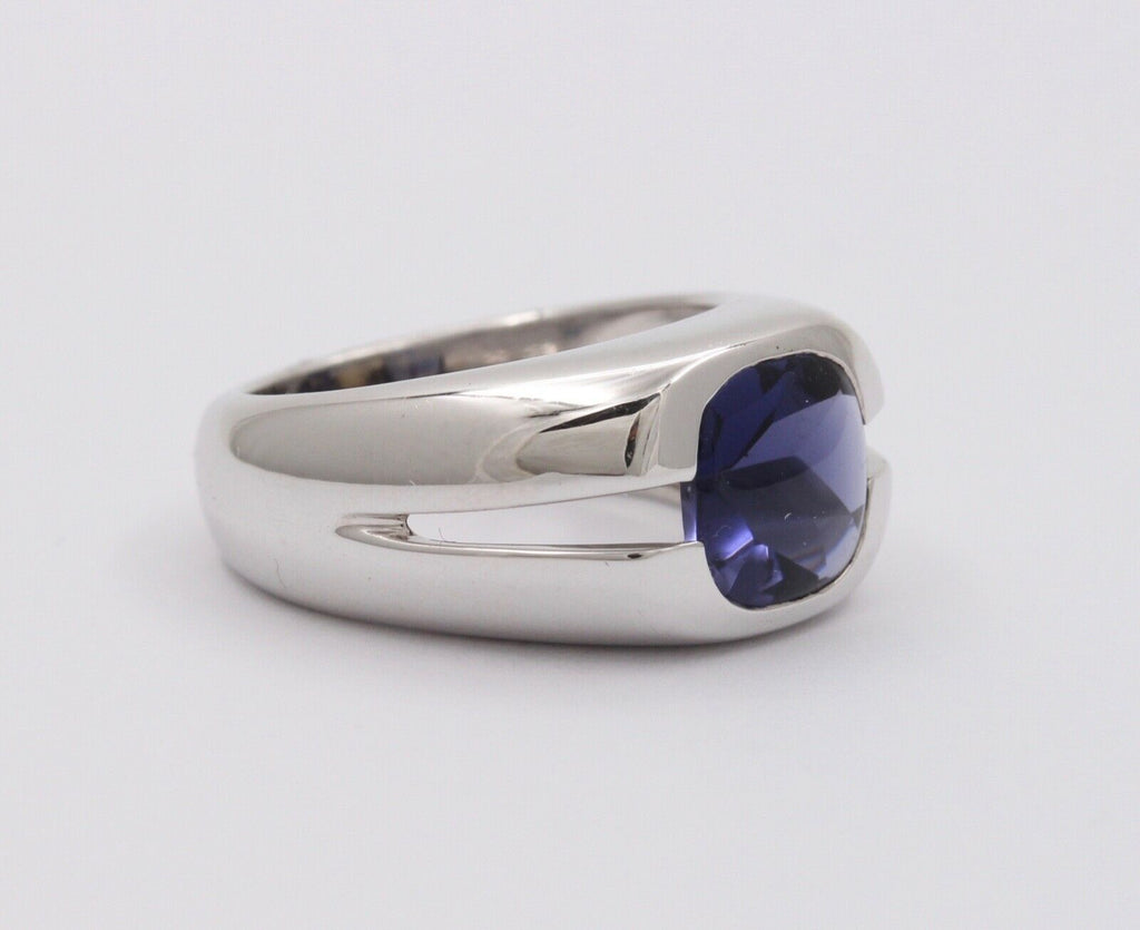 Vintage Tiffany & Co Iolite 18K White Gold Solitaire Ring