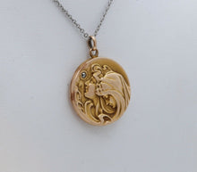 Load image into Gallery viewer, Victorian Repousse &quot;Ladies Under The Star&quot; Locket Pendant
