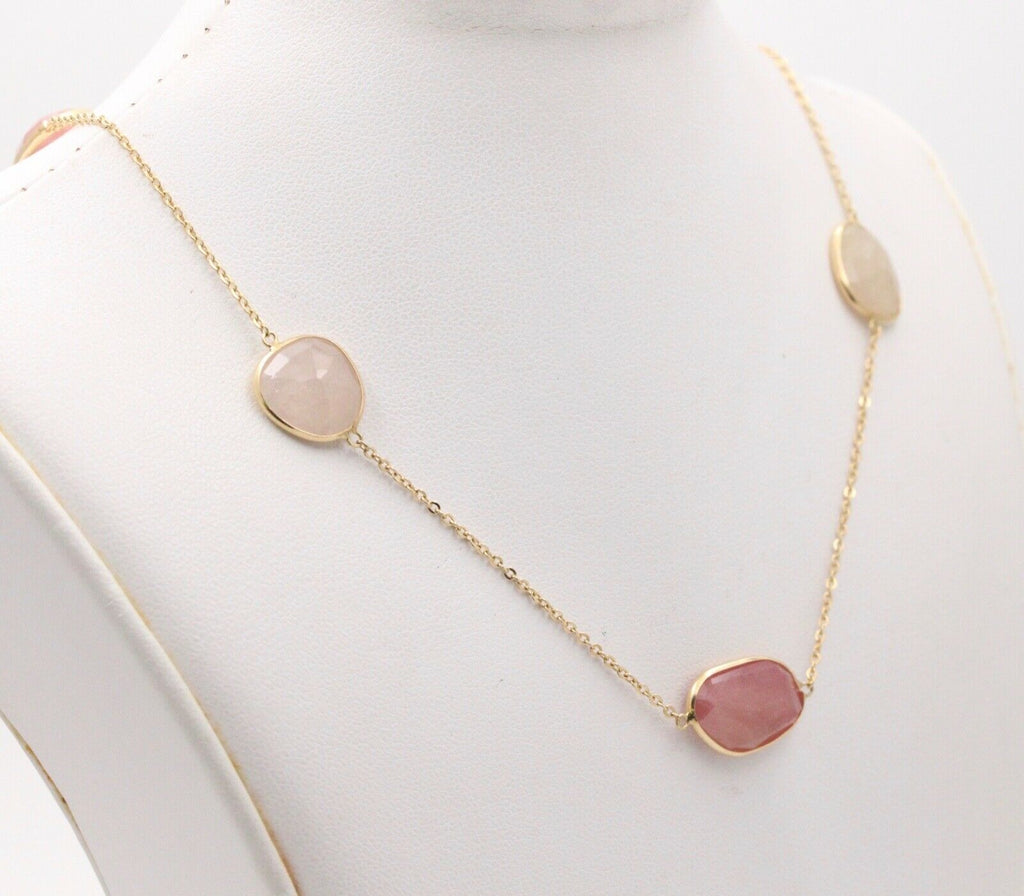 Vintage Quartz Crystal 14K Yellow Gold Necklace