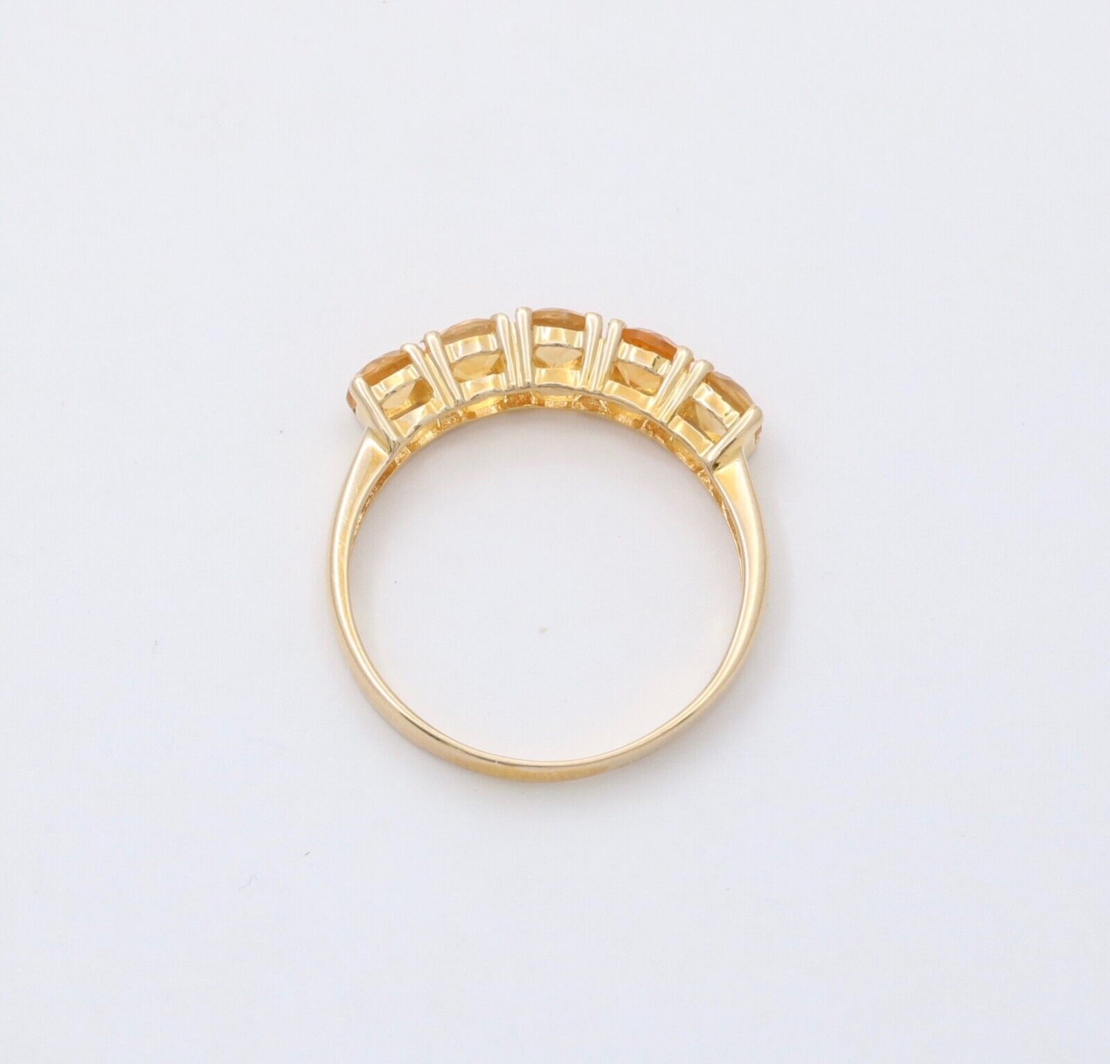 Vintage Citrine 9K Yellow Gold Band Ring