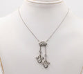 Art Deco Old Mine Diamonds Platinum Pendant and Chain