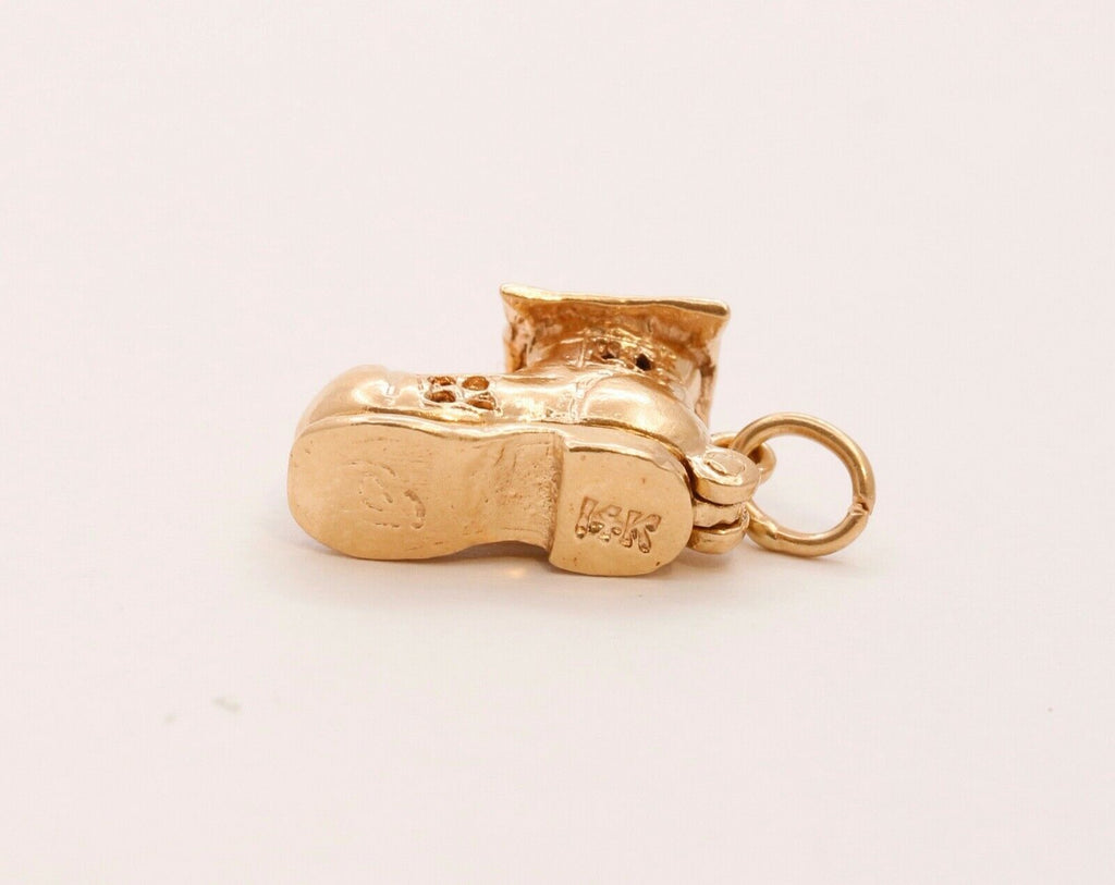 Vintage 14K Yellow Gold Movable "There Was An Old Woman" Enamel Pendant Charm