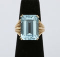 Art Deco Aquamarine 14K Yellow Gold Ring