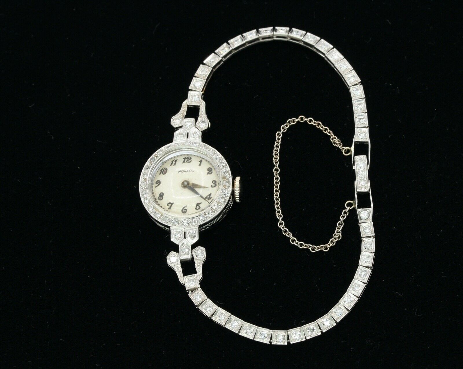 Vintage Ladies Movado Watch Platinum Diamonds
