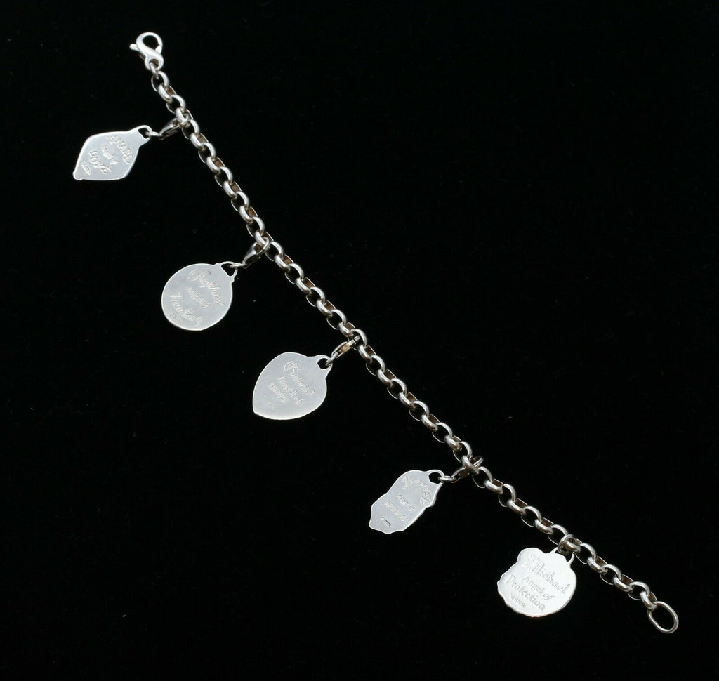 Vintage Sterling Silver Religious Charm Bracelet