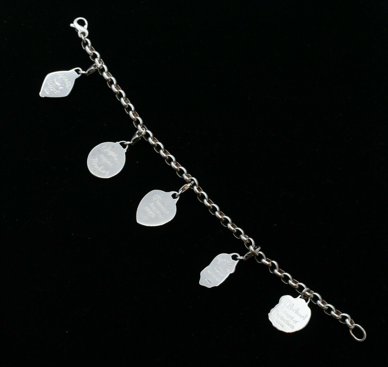 Vintage Sterling Silver Religious Charm Bracelet