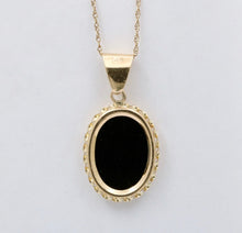 Load image into Gallery viewer, Vintage 14K Gold Onyx Charm Pendant.Necklace
