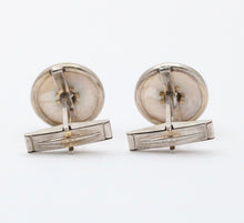 Load image into Gallery viewer, VIntage 14K White Gold Mother Of Pearl and Diamond Cufflinks. Man’s Accessories
