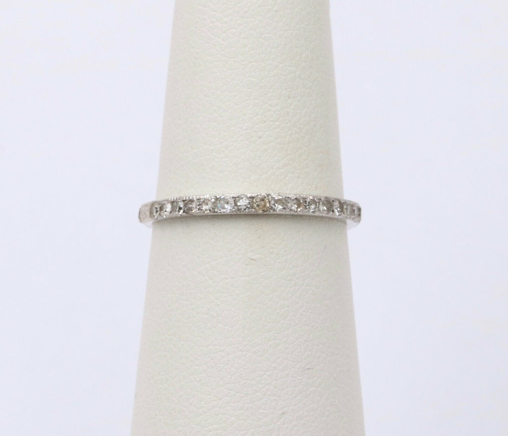Art Deco Diamond Eternity 14K White Gold Ring