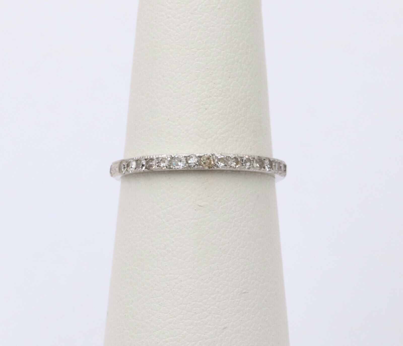 Art Deco Diamond Eternity 14K White Gold Ring