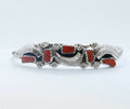 Handmade Sterling Silver and Coral Cuff Bracelet