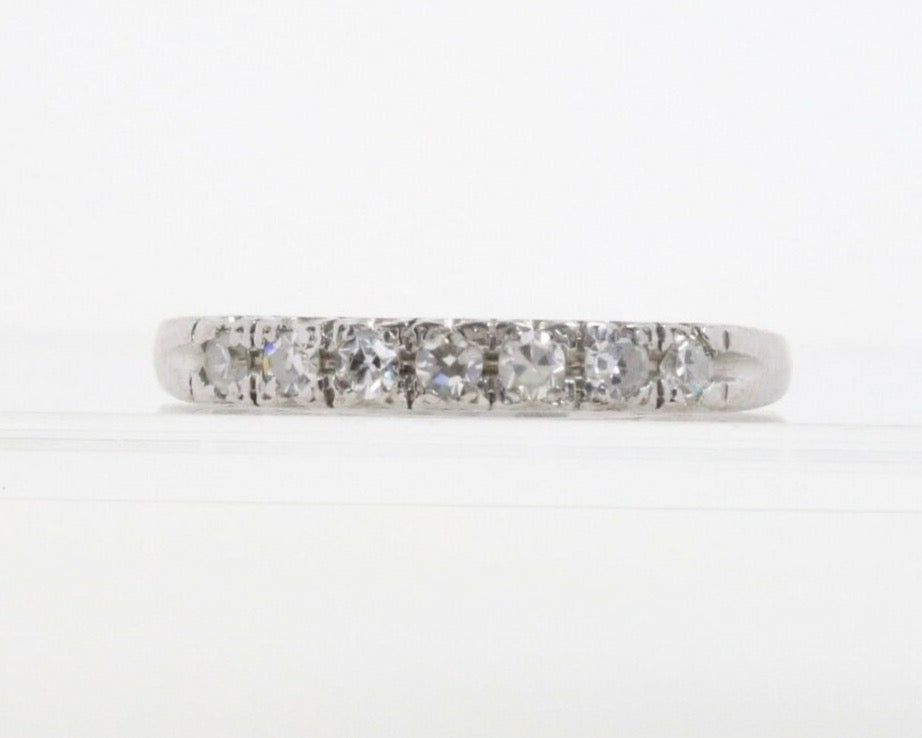 Vintage Platinum Diamond Wedding Band